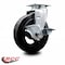 Service Caster 6 Inch Rubber on Cast Iron Swivel Caster with Roller Bearing and Brake SCC SCC-20S620-RSR-TLB - alternate 3